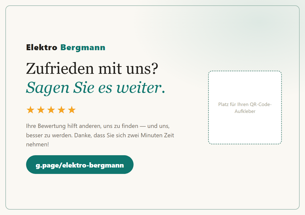 Bewertungs-Karte Druckformat