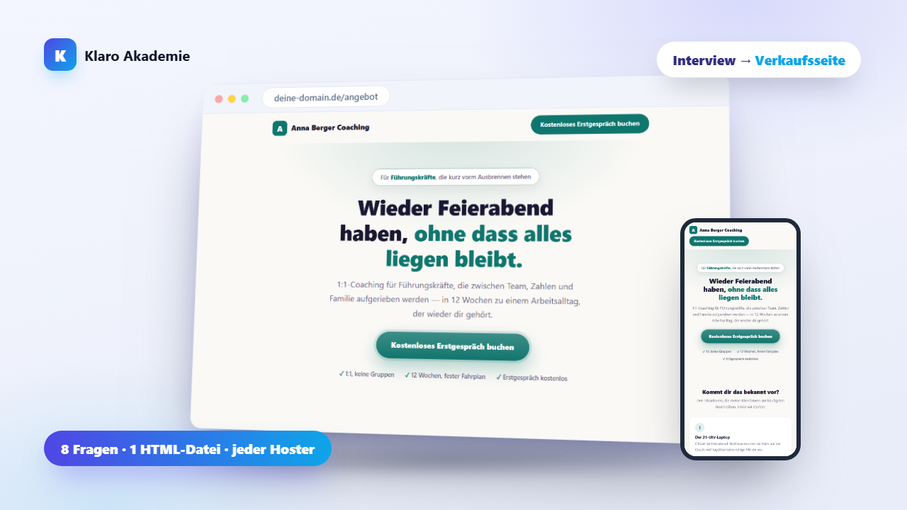 Das Klaro Angebots-Studio
